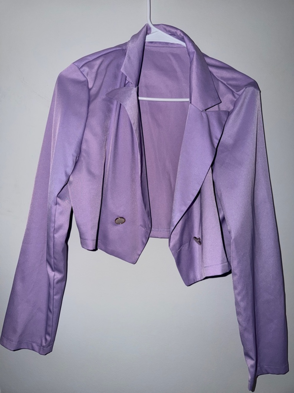 SHEIN Lavender Cropped Blazer Jacket